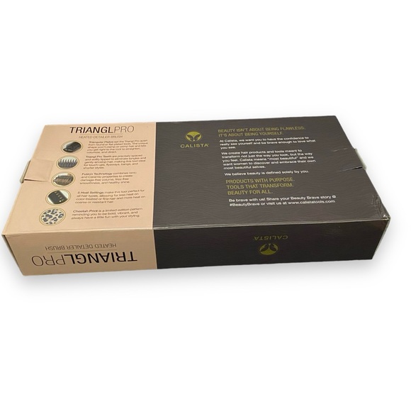 NEW Calista Triangl Pro Heated Detailer Brush Cheetah Straighten Curl Styling - Picture 6 of 7